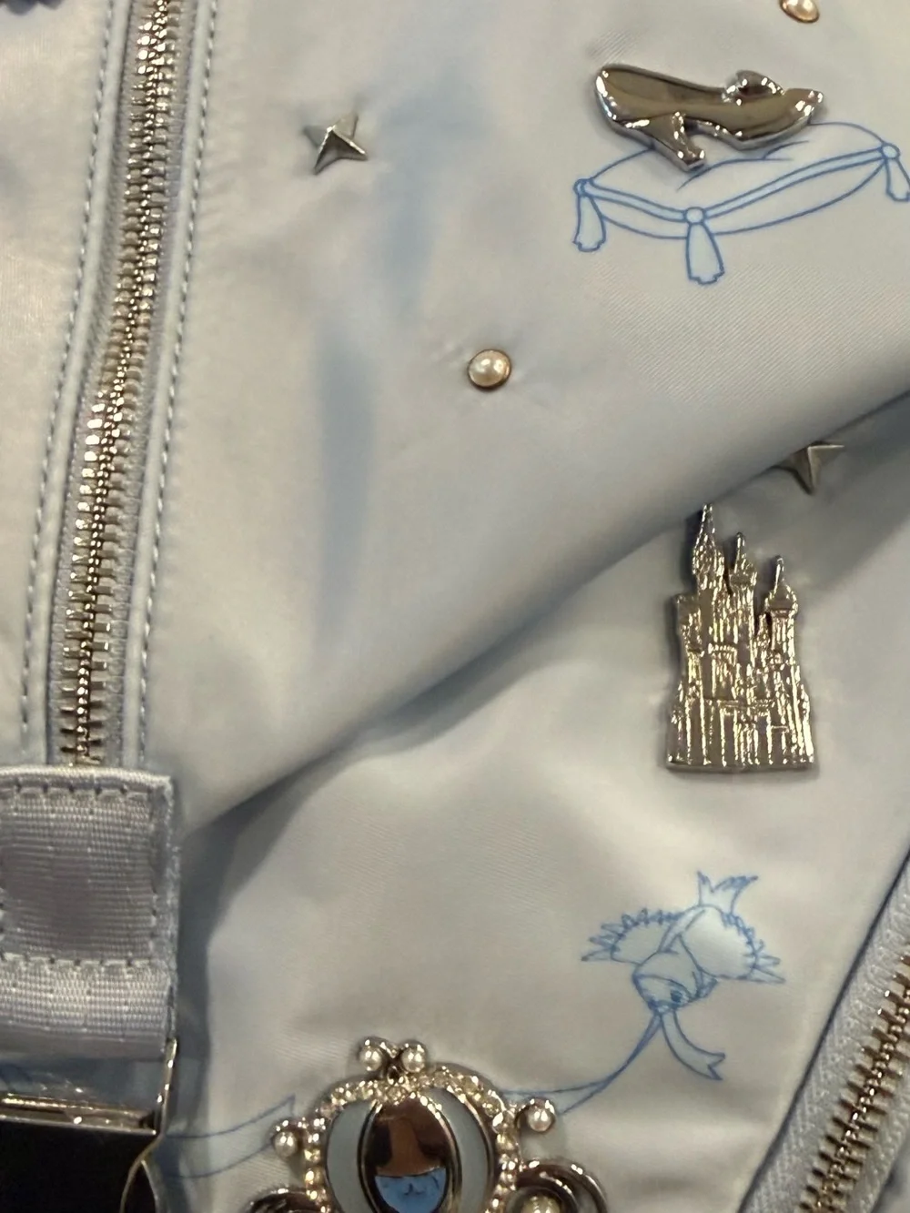 Disney Cinderella Minimalist Studded Mini Backpack AND Matching Wallet - NWT